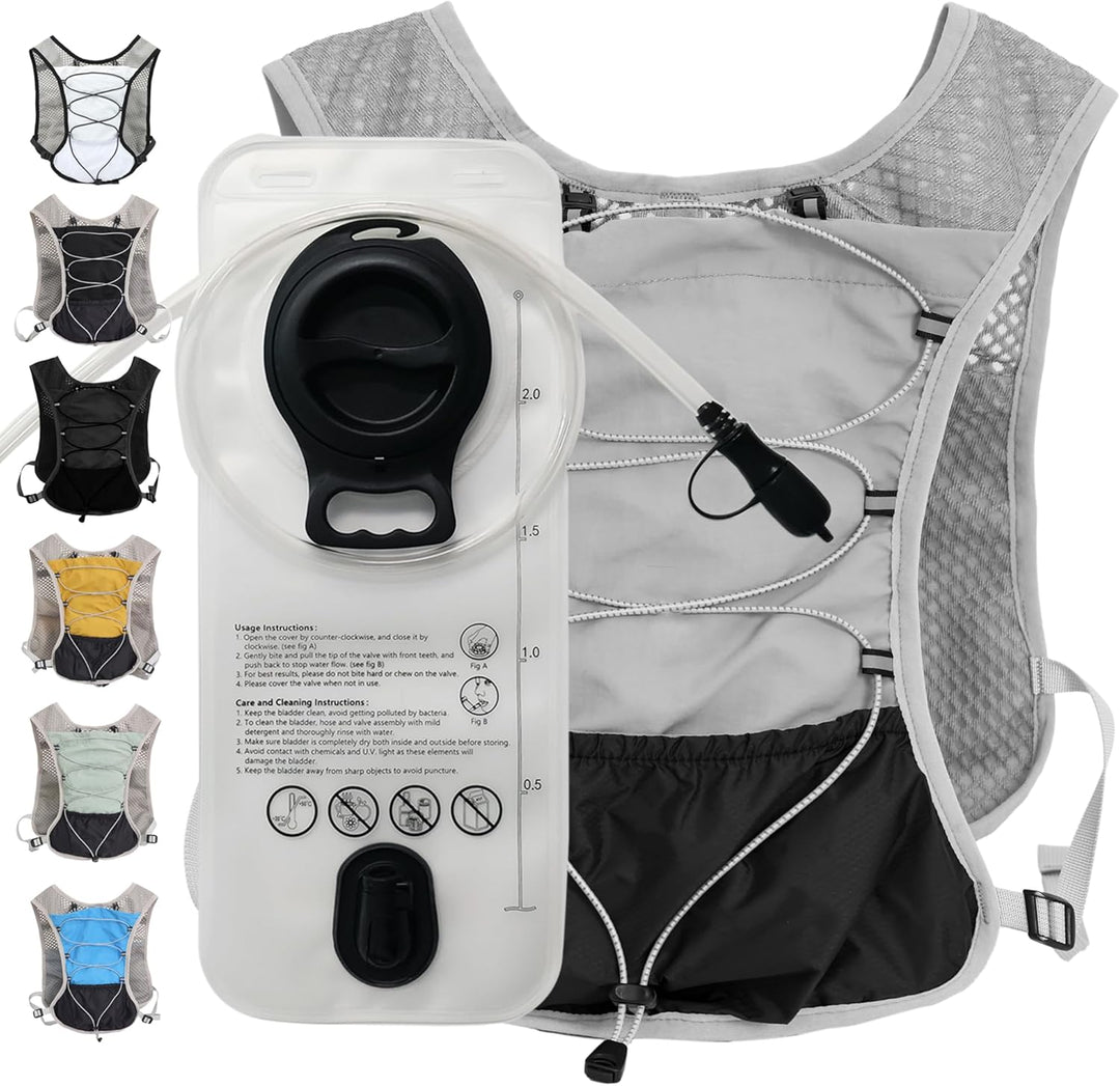 Dravien ultralicht hydratatie hardloopvest met 2L waterreservoir, perfect voor marathon.