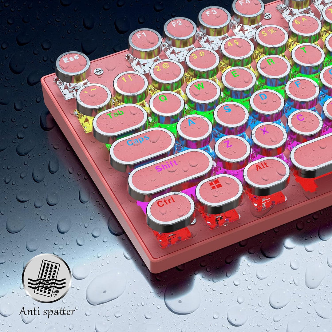 Compact mechanisch toetsenbord voor gaming desktop setup, 87 toetsen, levendige RGB.