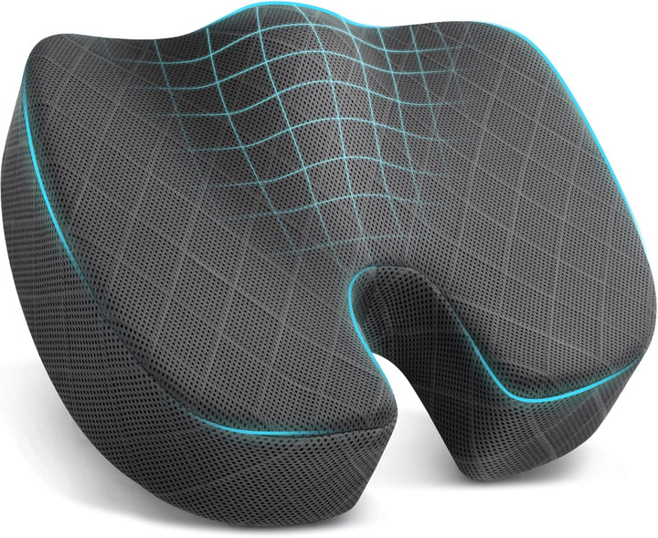 Unisex memory foam zitkussen voor autostoel & bureaustoel. Optimaal comfort & rugpijnverlichting.