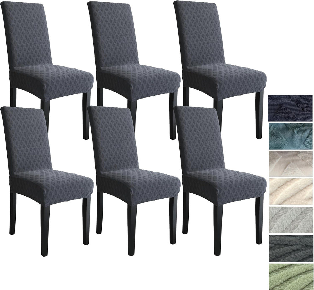Praktische rekbare stoelbeschermer set, houdt uw eetkamerstoelen als nieuw.