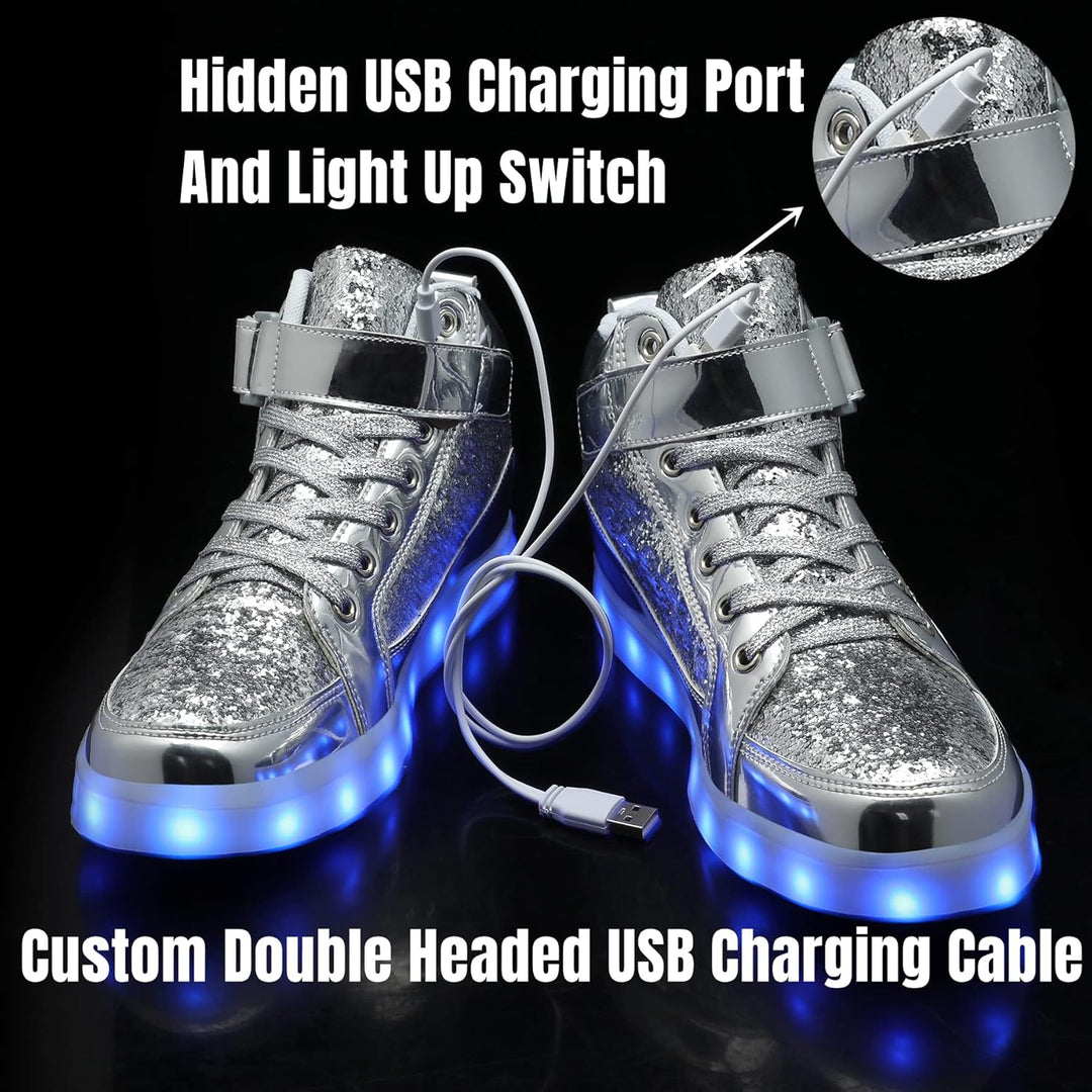 Unisex LumaBoost LED sneakers, oplaadbaar en met programmeerbare lichtpatronen.