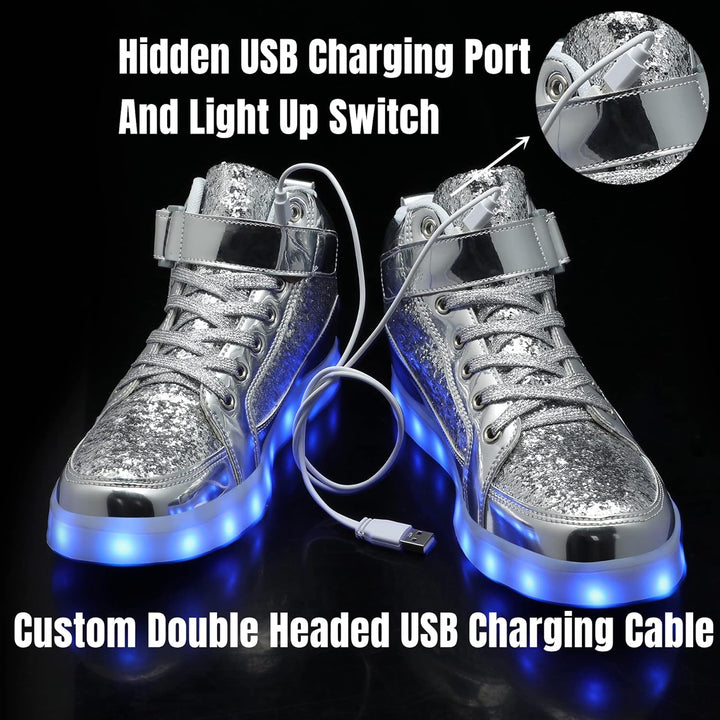 Unisex LumaBoost LED sneakers, oplaadbaar en met programmeerbare lichtpatronen.