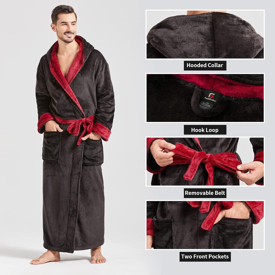James badjas, van comfortabel flanel voor heren, warm en zacht.