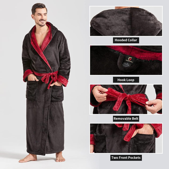 James badjas, van comfortabel flanel voor heren, warm en zacht.