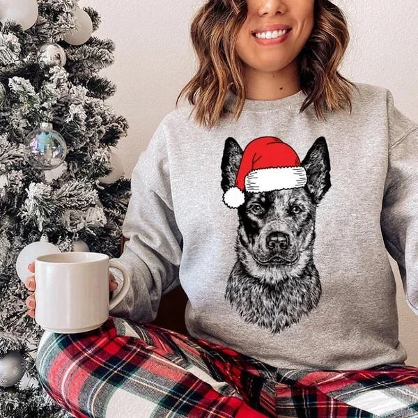 Comfortabele unisex sweatshirt, speciaal ontworpen met jouw huisdierfoto voor Kerstmis.