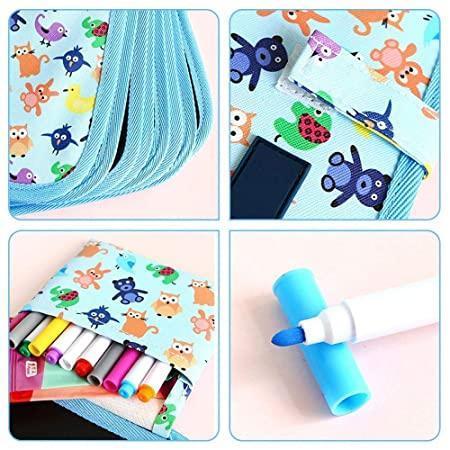 Complete set: herbruikbaar tekenboek voor kinderen en 12 heldere kleurstiften. Eindeloos creatief speelgoed.