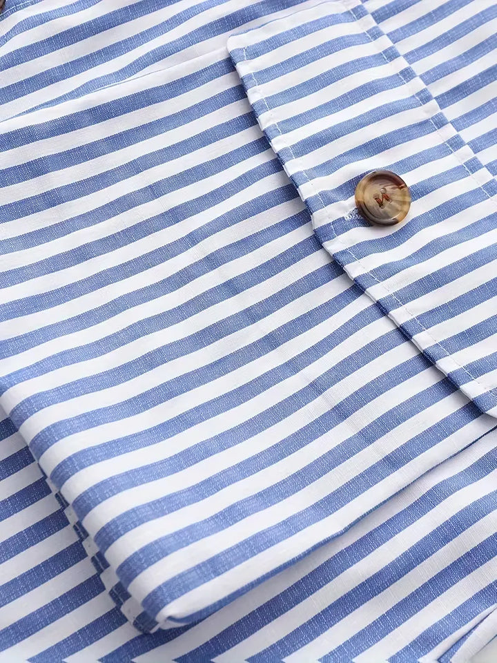 Hoogwaardig gestreept herenoverhemd, slim fit, lange mouwen, duurzaam en comfortabel.