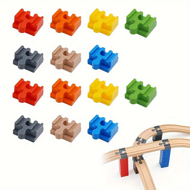 Levendige kleurrijke spooradapters set voor modelbouw treinbanen; stimuleert creatief bouwen.