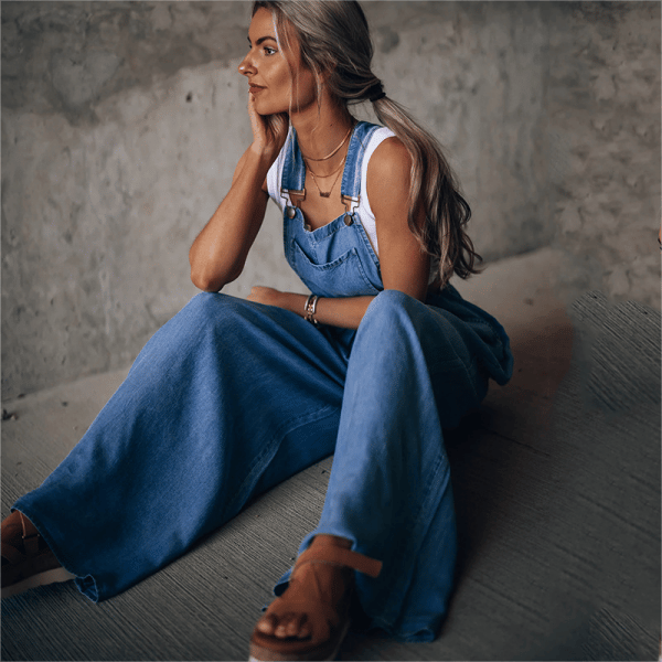 Zomerse dames jumpsuit, zachte stof, comfortabele losse pasvorm voor elke dag.