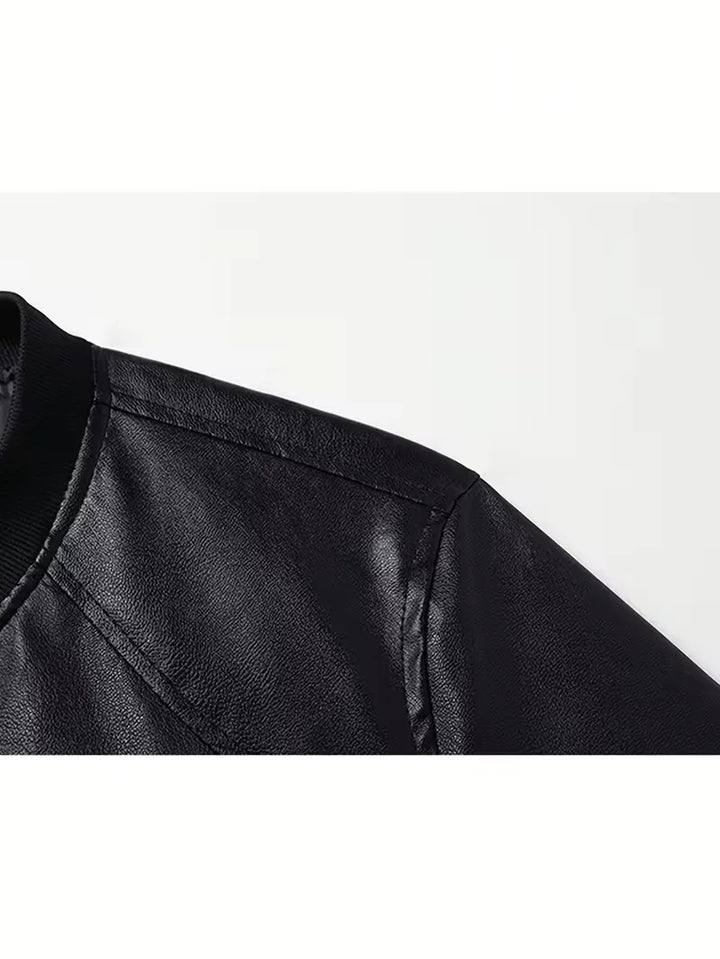 Smart casual zwart slim fit heren bomberjack, lange mouwen, comfortabel en stijlvol.