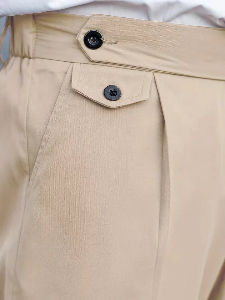 Casual straight leg broek voor heren, cropped model, moderne en relaxte pasvorm.