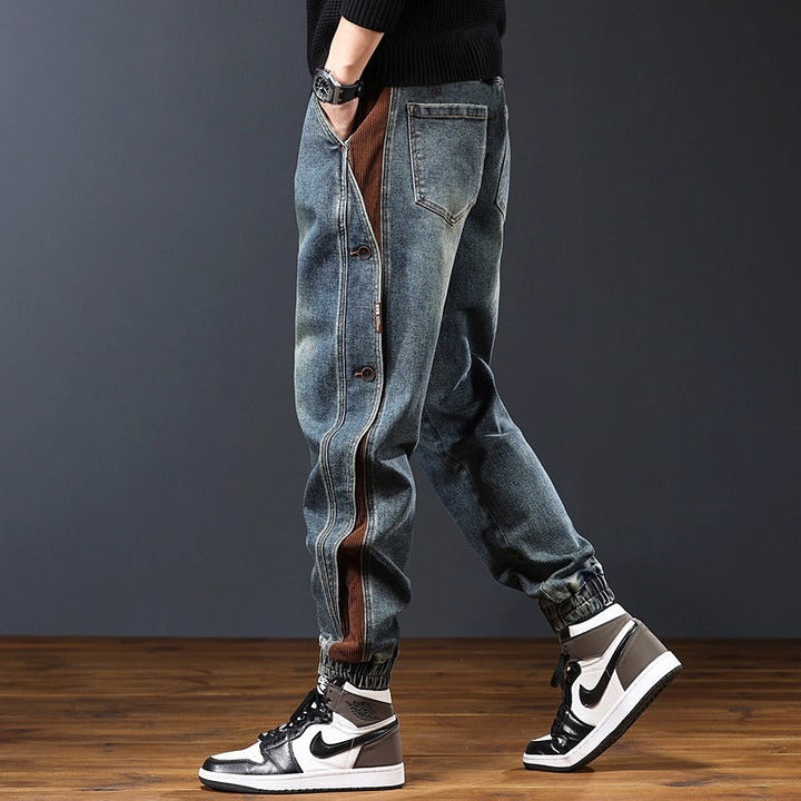 Zwarte heren jogger jeans, slim fit. Ideaal voor een comfortabele en trendy casual look.
