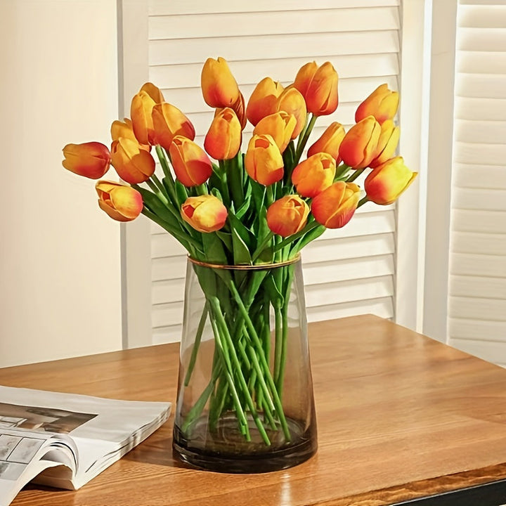 Zijdezachte kunst tulpen, voelen bijna echt aan, voor een luxe en natuurlijke uitstraling.