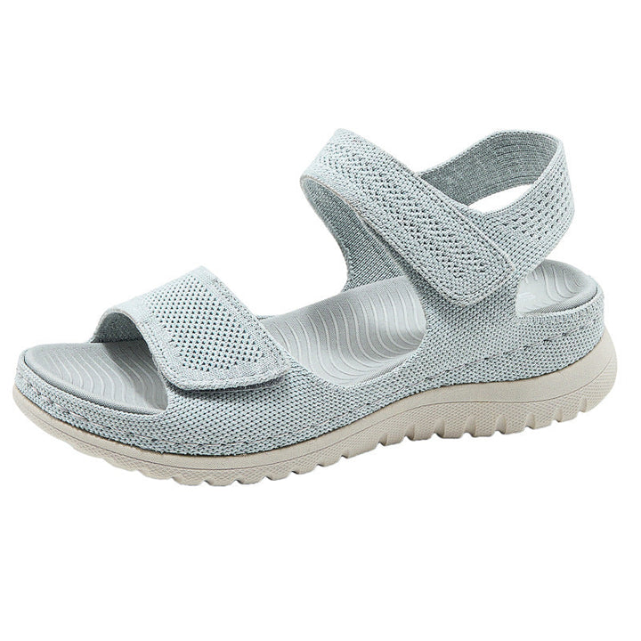 Dames sandalen met dempende orthopedische zool, schokabsorptie, comfortabel voor lange zomerse wandelingen.
