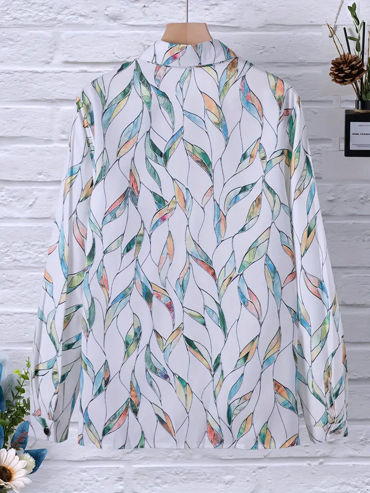 Comfortabele damesblouse met modieus uniek patroon, ideaal voor dagelijks gebruik in lente/zomer.