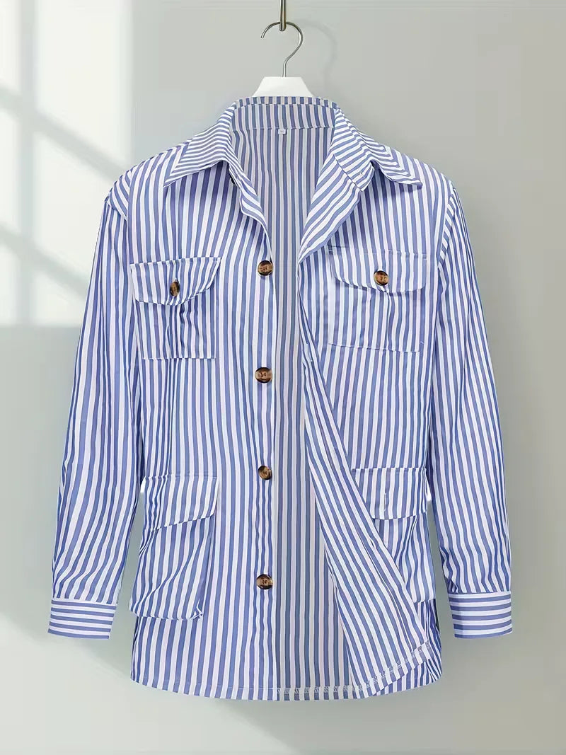 Herenoverhemd gestreept, slim fit, lange mouwen, met trendy strepen voor een moderne look.