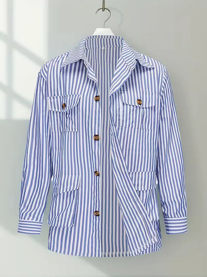 Herenoverhemd gestreept, slim fit, lange mouwen, met trendy strepen voor een moderne look.