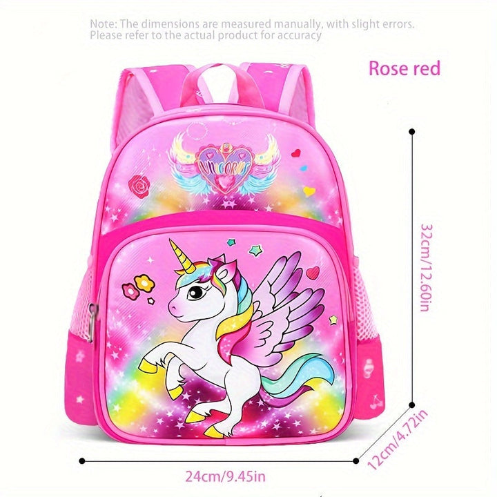 Perfect kindercadeau: magische eenhoorn schooltas in roze/paars voor kleine avonturiers.
