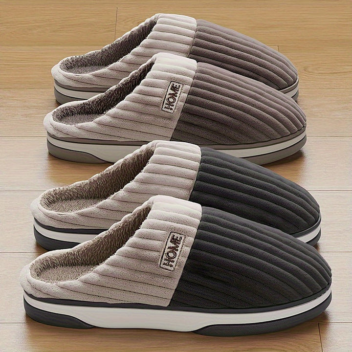Heren instap pantoffels met waterdichte zool, ideaal voor binnen en korte loopjes buitenshuis.