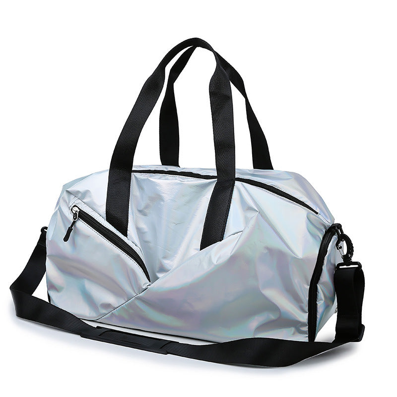 Zwarte waterafstotende gymtas voor heren en dames, perfect als zwemtas of weekendtas.