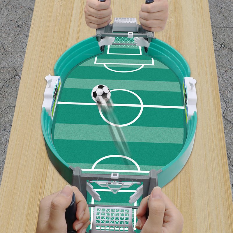 Compact Goalino tafelvoetbalspel; ideaal voor indoor gezinsplezier en spannende wedstrijden.
