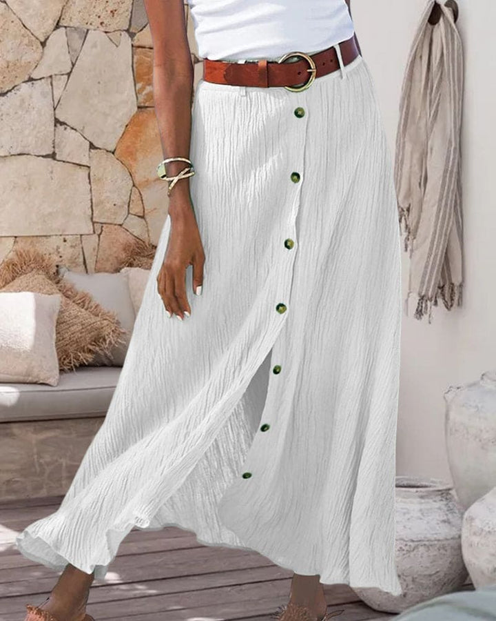 Modest fashion lange damesrok, elegant en comfortabel. Perfect voor een stijlvolle en bedekkende look, A-lijn.