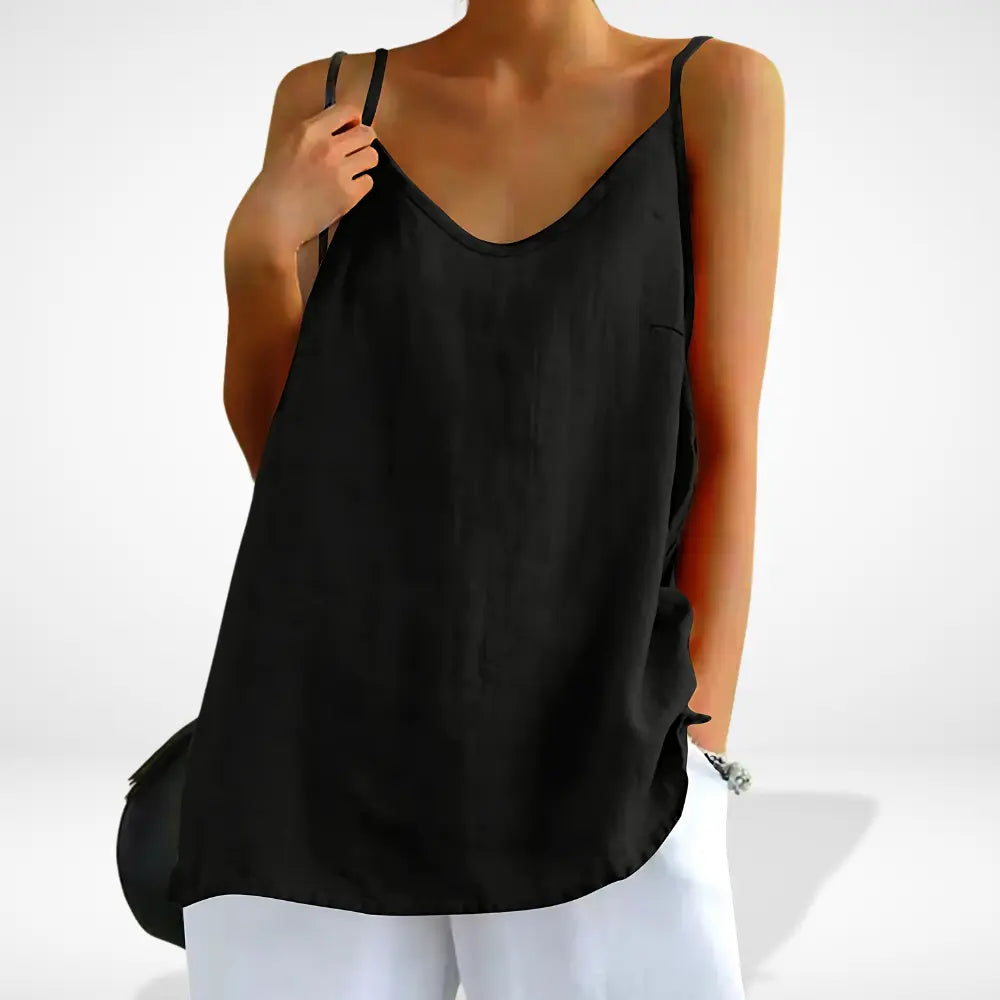 Veelzijdige zomer top voor dames met dunne bandjes; ideaal voor strand, stad of casual mode.