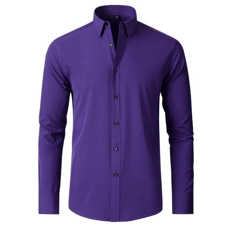 Stijlvol strijkvrij heren overhemd, blauw, perfect voor elke professionele zakelijke outfit.