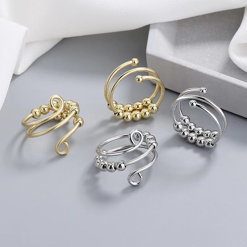 Elegante fidget ring van SANDSBERGORIGINALS helpt bij angst en stress met draaibaar design.