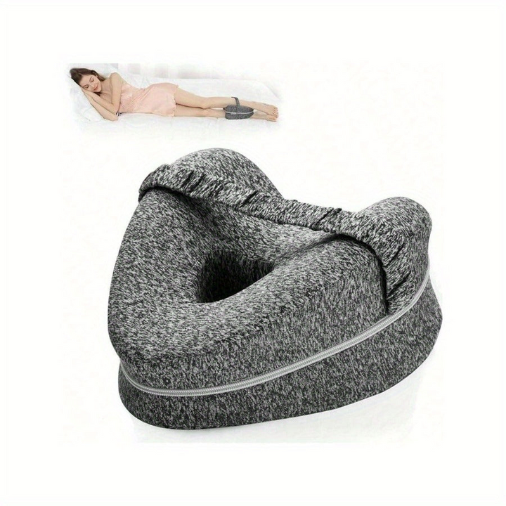 Ergonomisch kniekussen van memory foam voor comfort en pijnverlichting. Ideaal voor zijslapers en betere slaap.