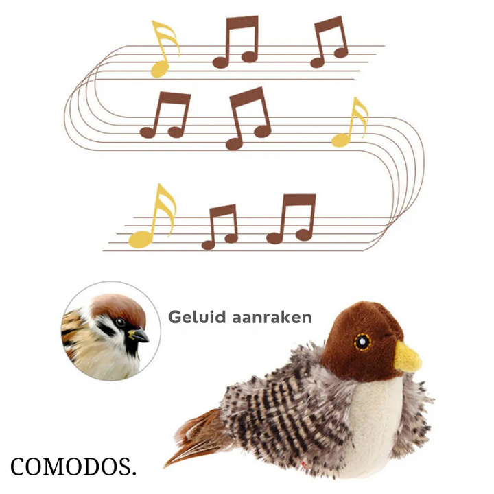Oplaadbaar interactief vogel speelgoed voor katten met realistische beweging; ideaal voor speelse huisdieren.