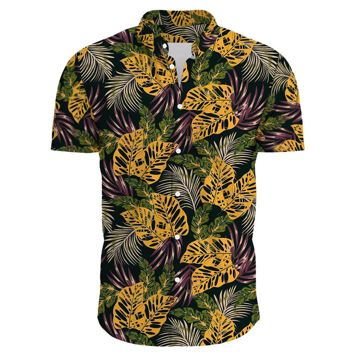Vakantieklaar heren shirt met tropische bloemenprint, kleurrijk en casual voor de zomer.