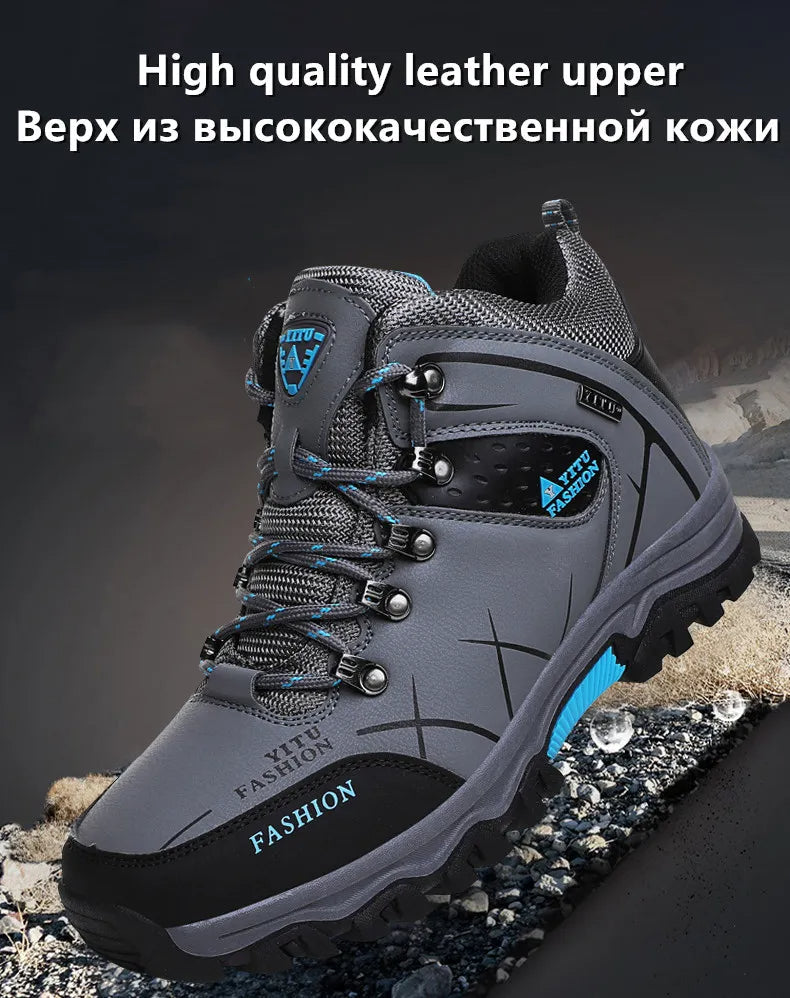 Degelijke heren winterschoenen, waterdicht en extra warm gevoerd voor extreem weer.