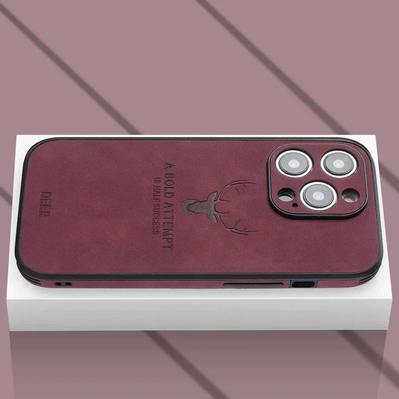 Luxe Veltro hertenleren iPhone cover. Stijlvolle upgrade voor je Apple telefoon.