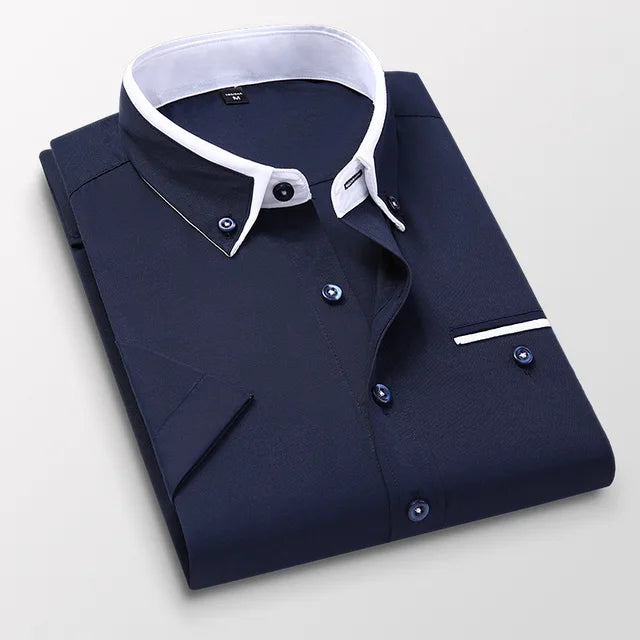 Casual heren overhemd Victor, korte mouwen; makkelijk te combineren met shorts of jeans voor zomerse dagen.
