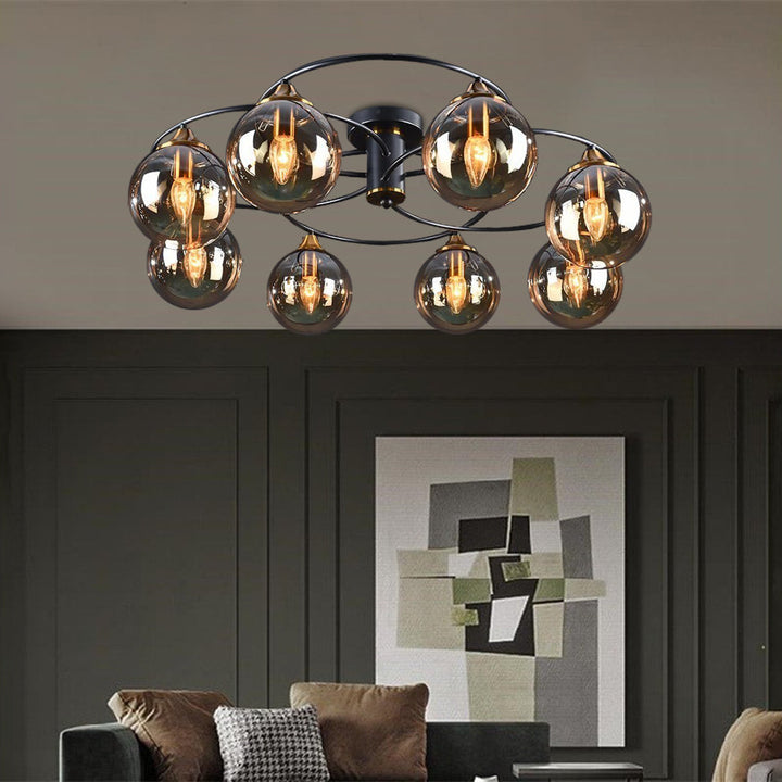 Hoogwaardige LumiAura LED plafondlamp met uniek rookglas, voor een luxe uitstraling.