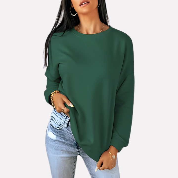 Dagelijkse damesmode: comfortabele crew neck sweatshirt, tijdloos en praktisch.