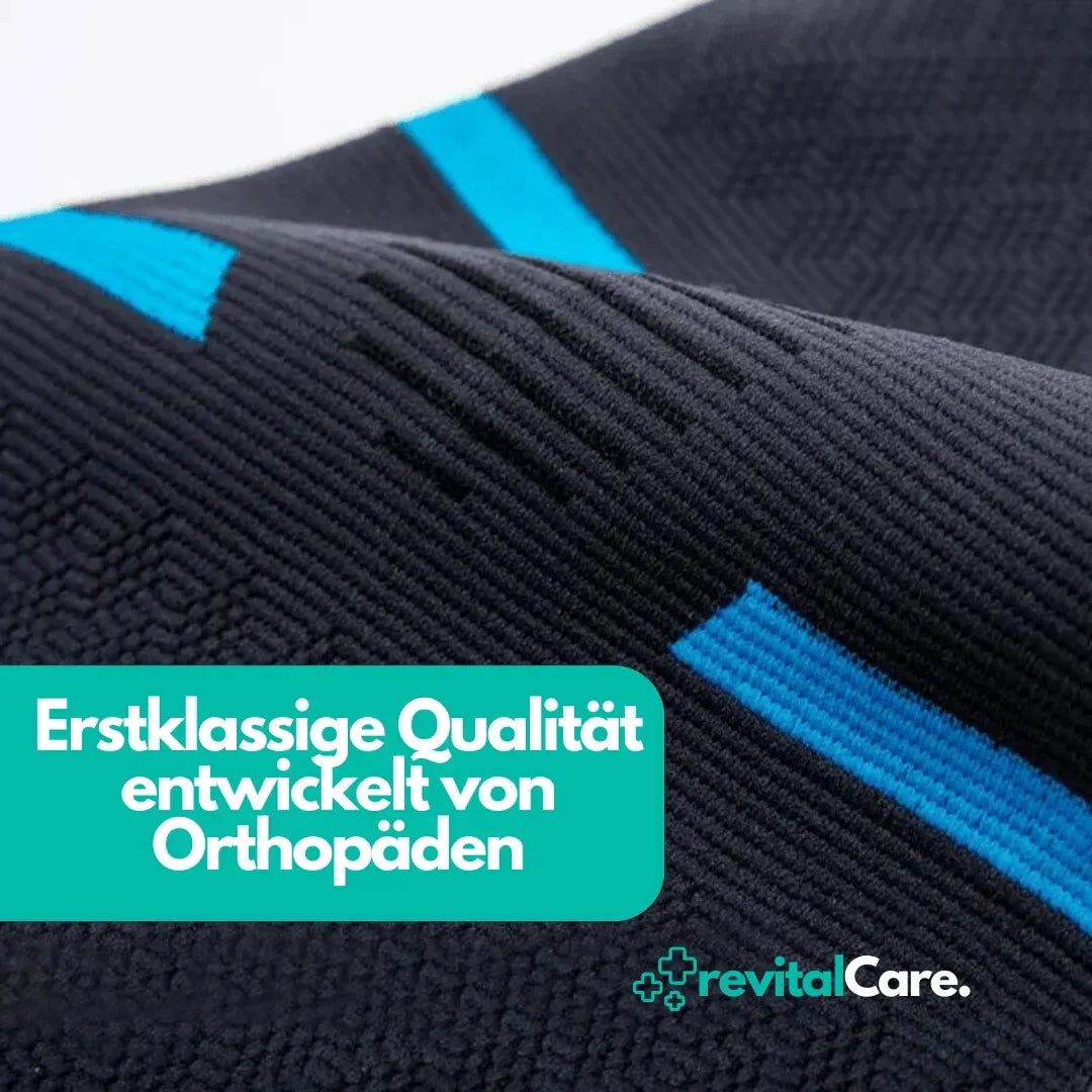 De FlexiKnee Pro, verstelbare orthopedische kniebandage, voor dagelijks gebruik.