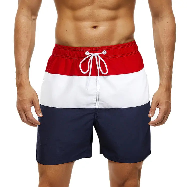 Nette stapel heren sneldrogende strandshorts, klaar voor je zomervakantie; stijlvolle en praktische zwembroek.