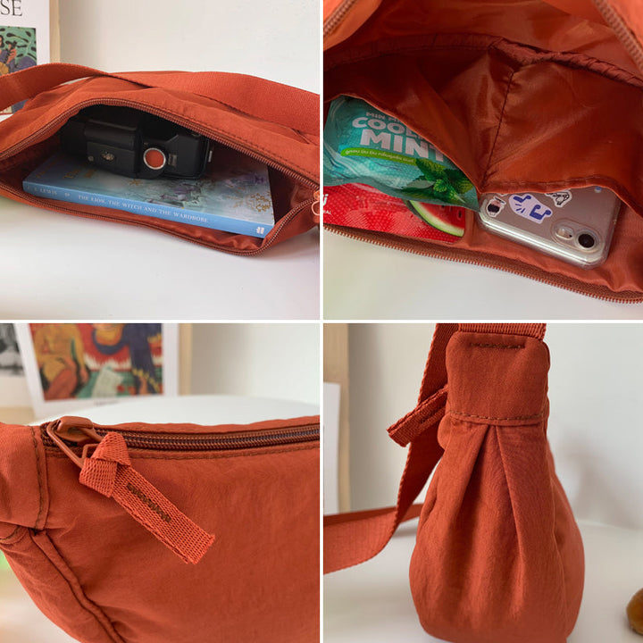 Dagelijkse stijl met de Luna damestas, een compacte en veelzijdige halvemaan crossbody.