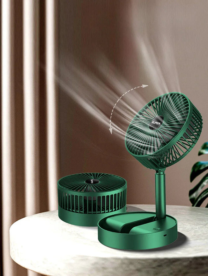 Compacte opvouwbare USB-ventilator, ideaal voor onderweg; stille koeling op kantoor of tijdens reizen.