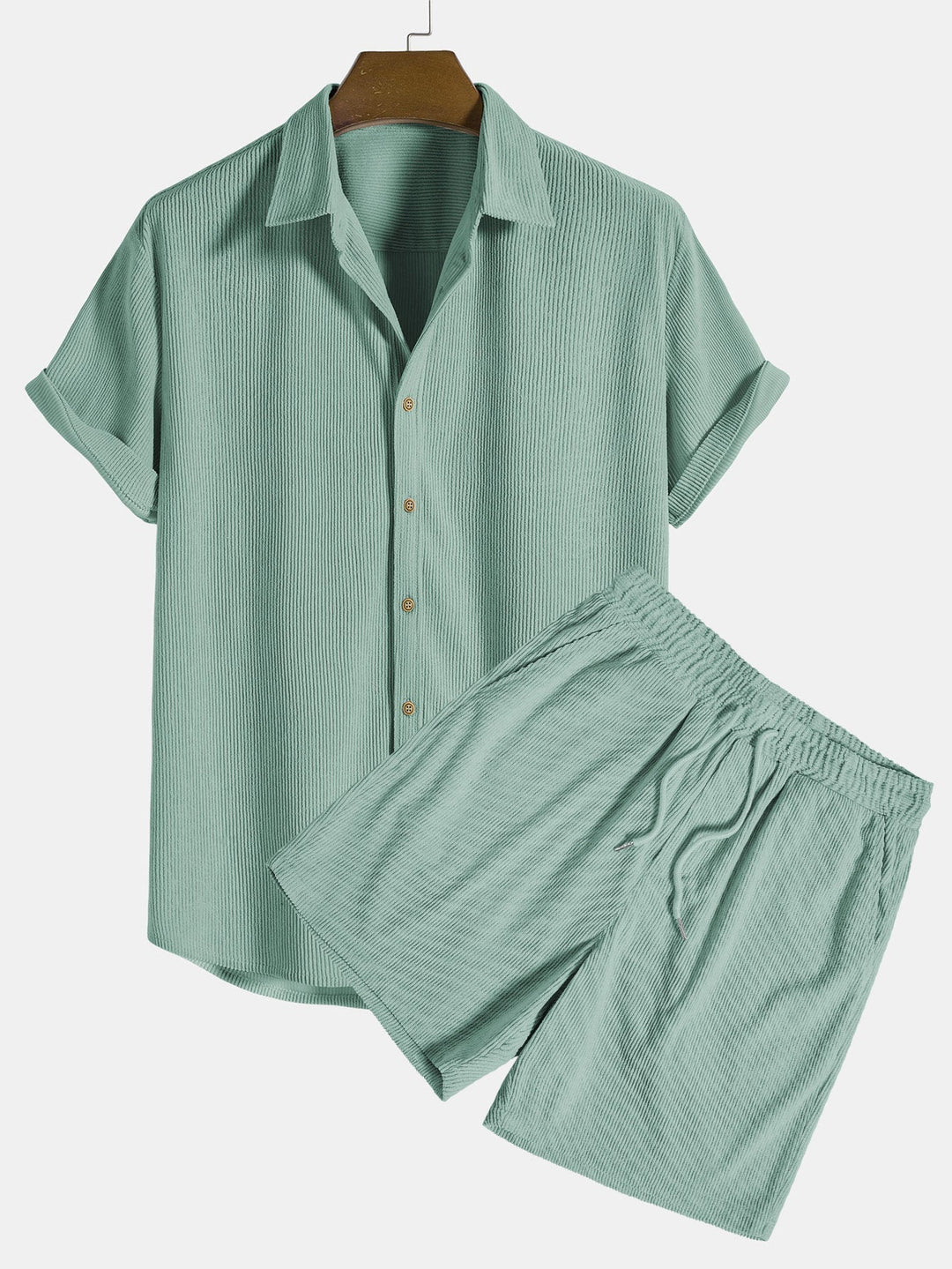 Gestreepte heren zomerset, luchtig en comfortabel voor warme zomerdagen.