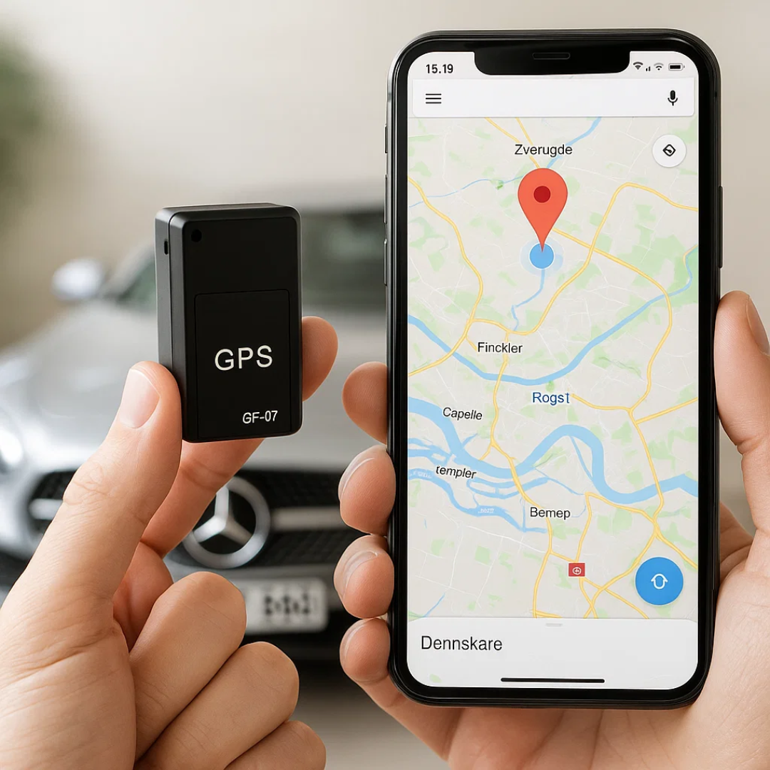 Magnetische mini GPS-tracker voor snelle en eenvoudige bevestiging aan diverse oppervlakken.