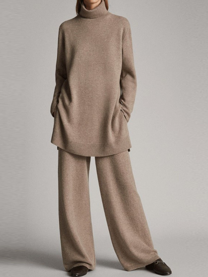 Elegante dames tweedelige set. Modieus broekpak, comfortabel en stijlvol voor een complete casual outfit.