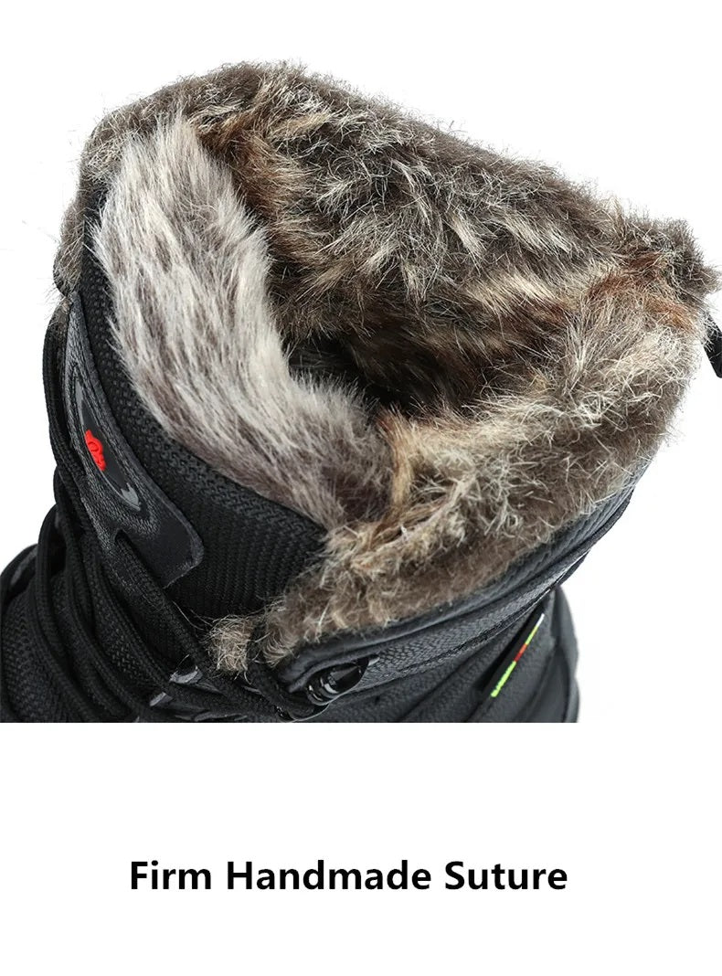 Comfortabele heren snowboots, ideaal voor lange wandelingen in de sneeuw, houden de voeten warm.