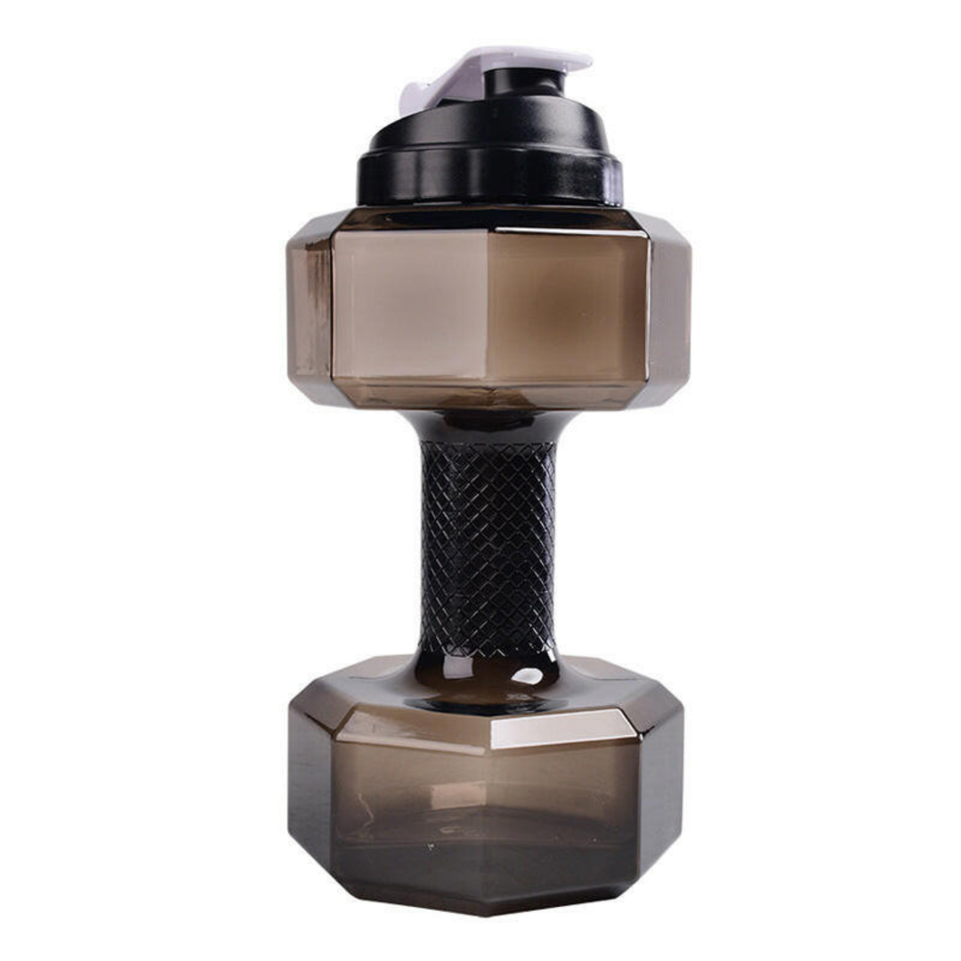 Ergonomische HydraBell waterfles, comfortabel vast te houden tijdens fitness en training. Optimale hydratatie.