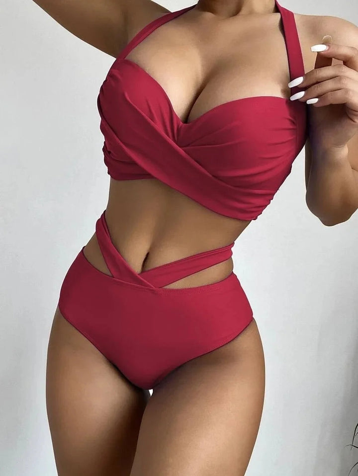 Modieuze plus size dames bikini, stijlvolle tweedelige zwemkleding die comfort en elegantie combineert.