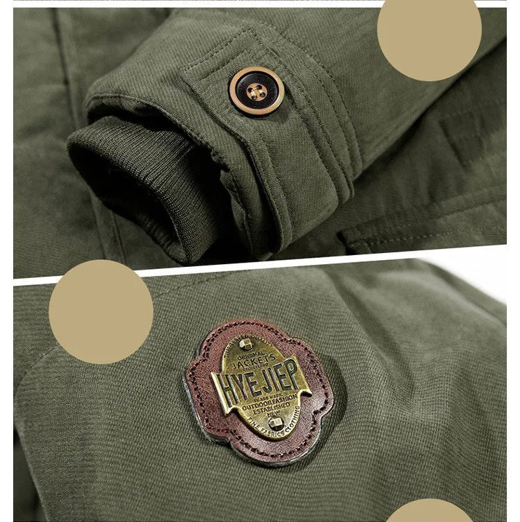 Casual heren winddichte winterjas, robuuste parka voor alle winterse activiteiten.