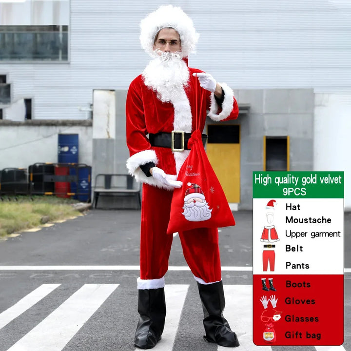 Feestelijke heren Kerstman outfit voor een onvergetelijke kerst; compleet, comfortabel en klaar voor actie.