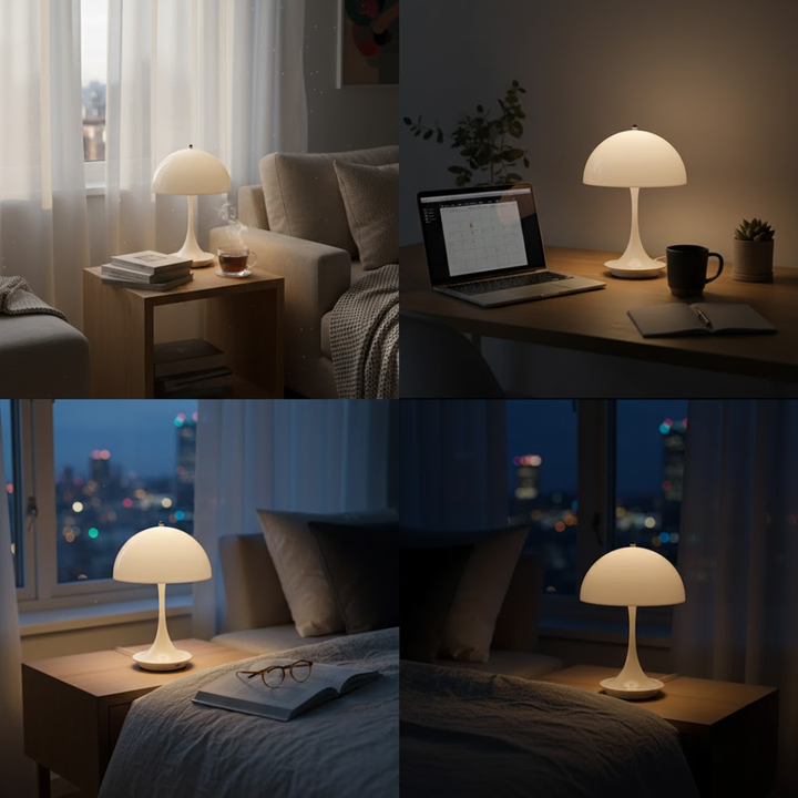 Eigentijdse draadloze oplaadbare LED lamp, stijlvolle toevoeging aan uw interieur.